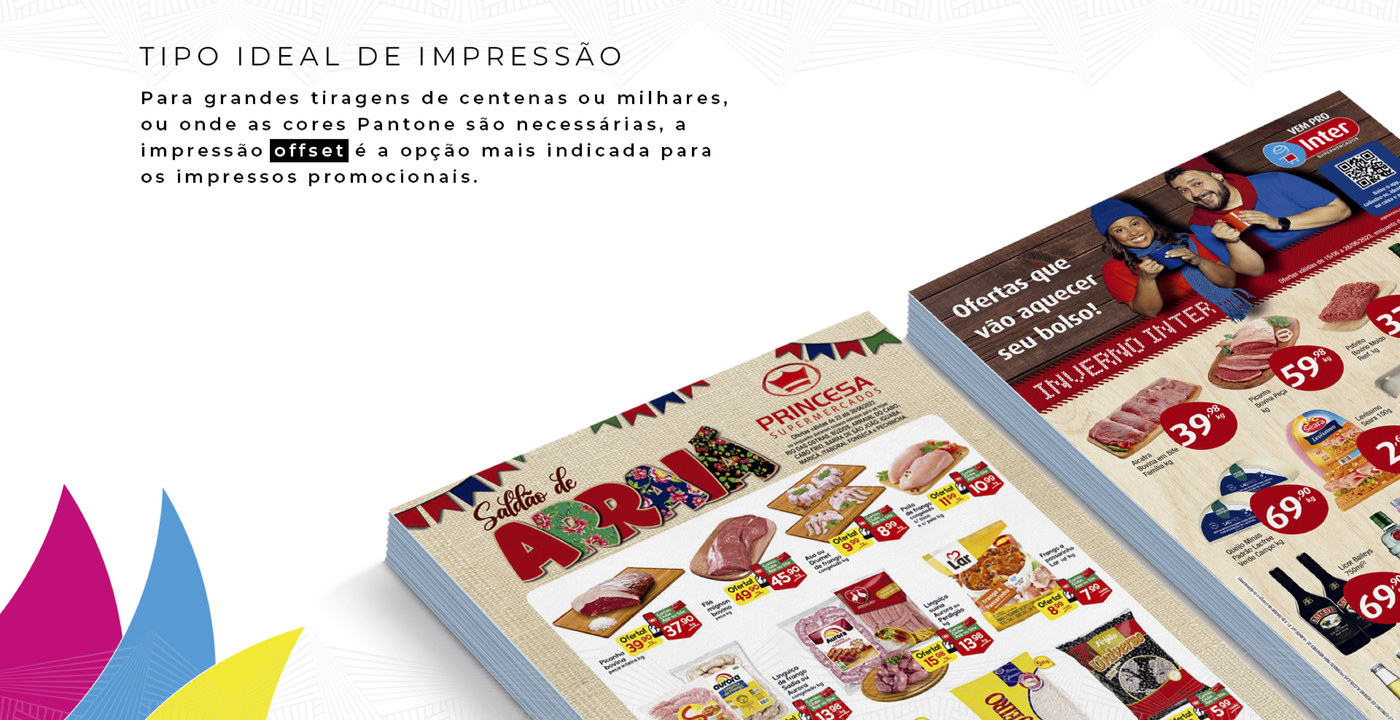 Material promocional de ponto de venda para supermercado